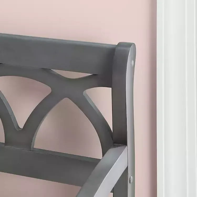 Kirklands Home Benches & Ottomans|Gray Wood Upholstered Storage Bench