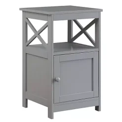 Kirklands Home Accent & End Tables|Wood X Sides Storage Accent Table Gray
