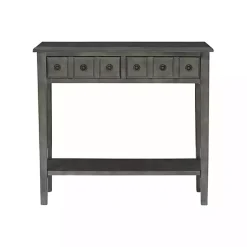 Kirklands Home Console Tables|Wooden Console Table with Double Drawers Gray