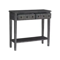 Kirklands Home Console Tables|Wooden Console Table with Double Drawers Gray