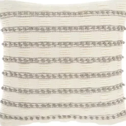 Discount Woven Knotted Stripes Throw Pillow Pillows