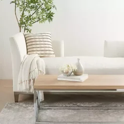 Discount Woven Knotted Stripes Throw Pillow Pillows