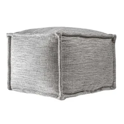 Kirklands Home Outdoor Cushions & Pillows|Woven Outdoor Pouf Gray
