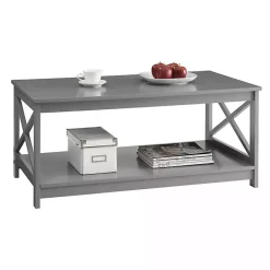 Kirklands Home Coffee Tables|X-Frame Single Shelf Coffee Table Gray