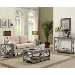 Kirklands Home Coffee Tables|X-Frame Single Shelf Coffee Table Gray