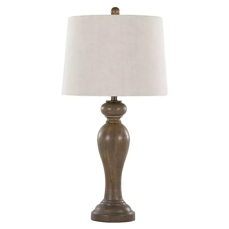 Kirklands Home Table Lamps|Gray-Brown Spindle Table Lamps, Set of 2 Tan