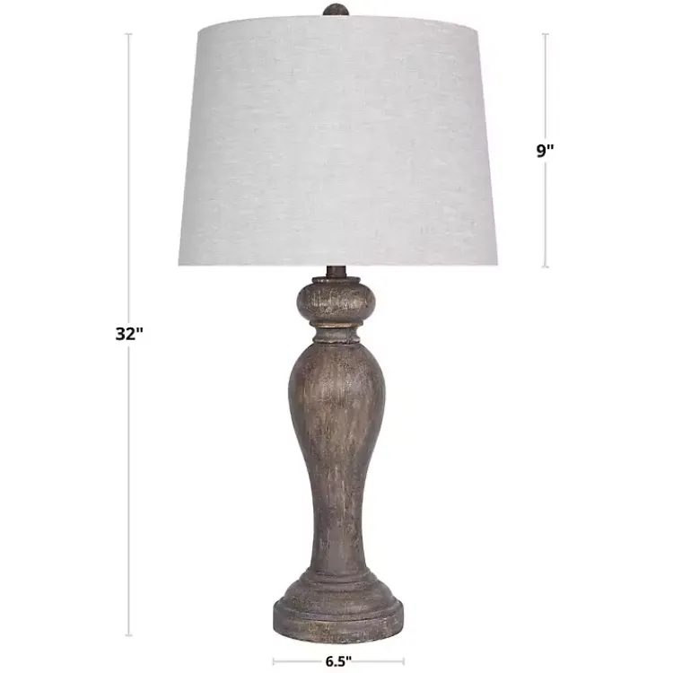 Kirklands Home Table Lamps|Gray-Brown Spindle Table Lamps, Set of 2 Tan