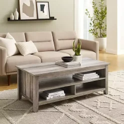 Kirklands Home Coffee Tables|wash Grooved Side Panel Coffee Table Gray