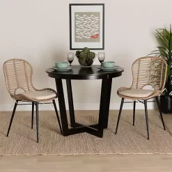 Kirklands Home Dining Chairs|Graywash Rattan Brenna Dining Chairs, Set of 2