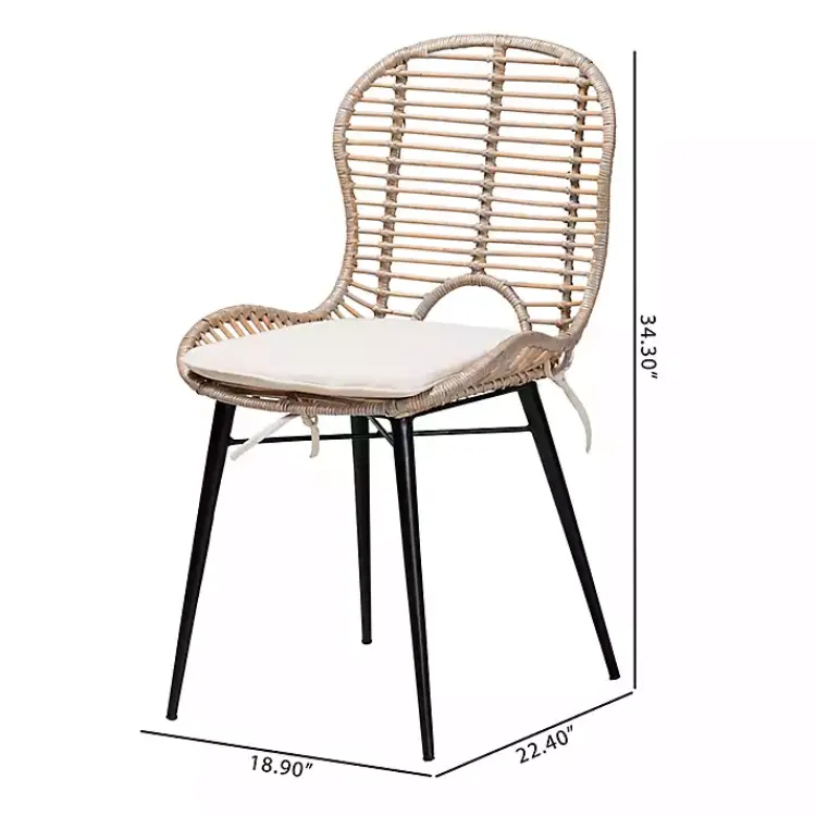 Kirklands Home Dining Chairs|Graywash Rattan Brenna Dining Chairs, Set of 2