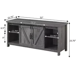 Kirklands Home Tv Stands & Media Consoles|wash Russ Barn Door Media Cabinet Gray
