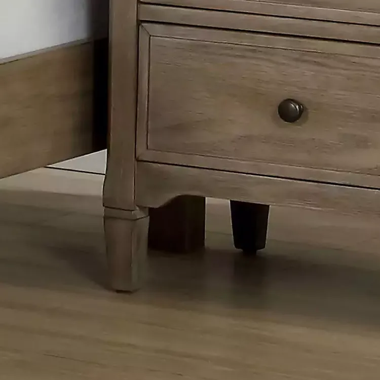 Kirklands Home Nightstands|Graywash Wood 2-Drawer Lyla Nightstand Brown