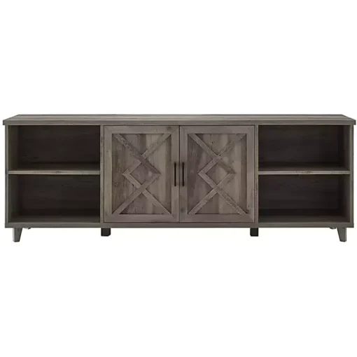 Kirklands Home Tv Stands & Media Consoles|wash Wood Helix Open Shelf TV Stand Gray