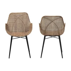 Kirklands Home Dining Chairs|Graywashed Metal Flared Dining Chairs, Set of 2 Brown