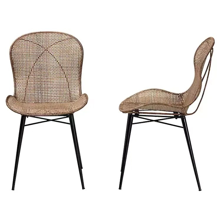 Kirklands Home Dining Chairs|Graywashed Rattan Dining Chairs, Set of 2 Brown