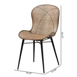 Kirklands Home Dining Chairs|Graywashed Rattan Dining Chairs, Set of 2 Brown