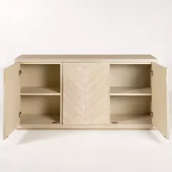 Kirklands Home Cabinets & Sideboards|Graywashed Wood Herringbone Sideboard