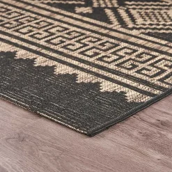 Kirklands Home Outdoor Rugs|Greek Key Sun Shower Outdoor Area Rug, 7x9