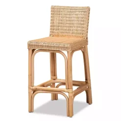 Kirklands Home Bar Stools & Counter Height Stools|Greek Natural Rat Woven Counter Stool Tan