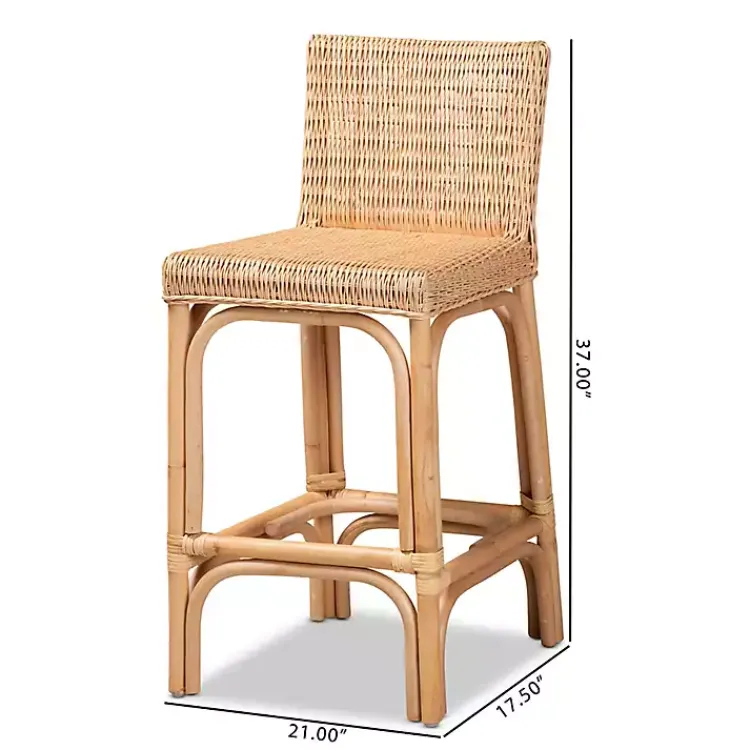 Kirklands Home Bar Stools & Counter Height Stools|Greek Natural Rat Woven Counter Stool Tan