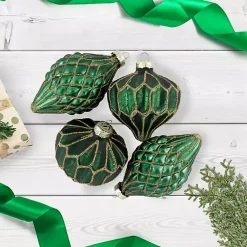 Green & Gold Onion & Finial Ornaments, Set of 4 Christmas Ornaments