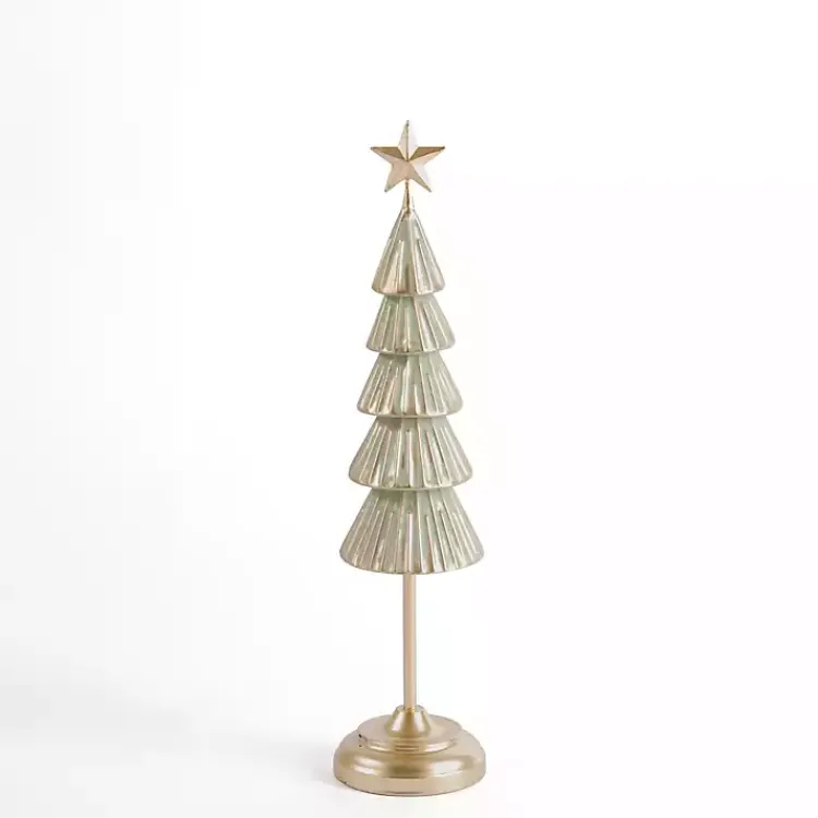 Discount Green and Gold Tiered Christmas Tree, 19 in. Christmas Decorations