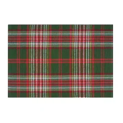 Clearance Green and Red Axel Plaid Placemats, Set of 6 Christmas Dining & Entertaining