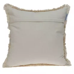 Green and Tan Medallion Fringe Pillow Pillows