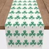 Clearance Green and White Clover Grid Table Runner, 90 in. St Patricks Day Decorations