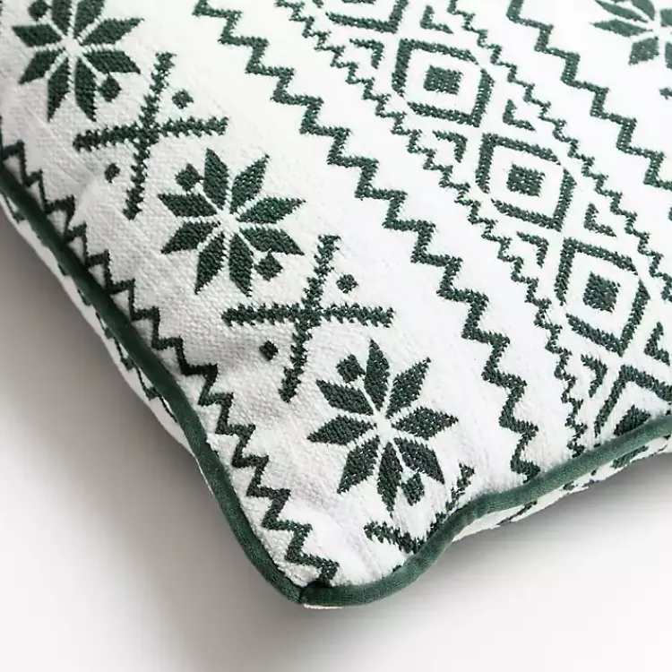 Hot Green and White Fair Isle Christmas Pillow Christmas Pillows