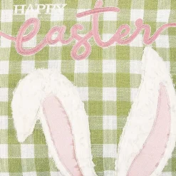 Best Green and White Gingham Bunny Ears Pillow Easter Decorations
