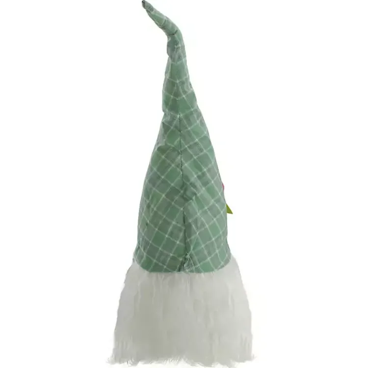 Discount Green and White Plaid Gnome Shelf Sitter Statues & Figurines