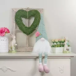 Discount Green and White Plaid Gnome Shelf Sitter Statues & Figurines