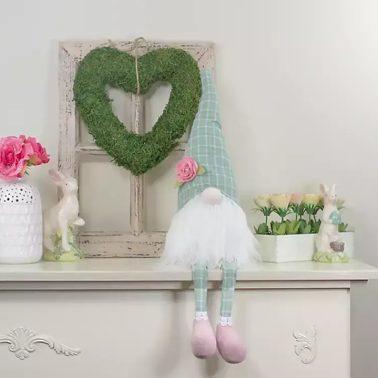 Discount Green and White Plaid Gnome Shelf Sitter Statues & Figurines