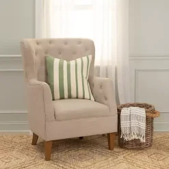 Discount Green Asymmetrical Linear Throw Pillow Pillows