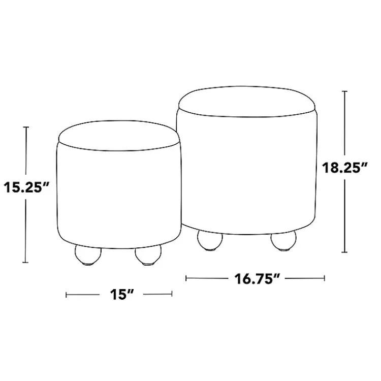 Kirklands Home Benches & Ottomans|Bacci Nesting Ottomans, Set of 2 Green