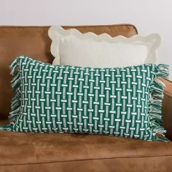 Best Green Basket Weave Lumbar Pillow Pillows