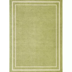 Kirklands Home Area Rugs|Green Bordered Indoor/Outdoor Area Rug, 6x9