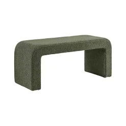 Kirklands Home Benches & Ottomans|Boucle Waterfall Bench Green