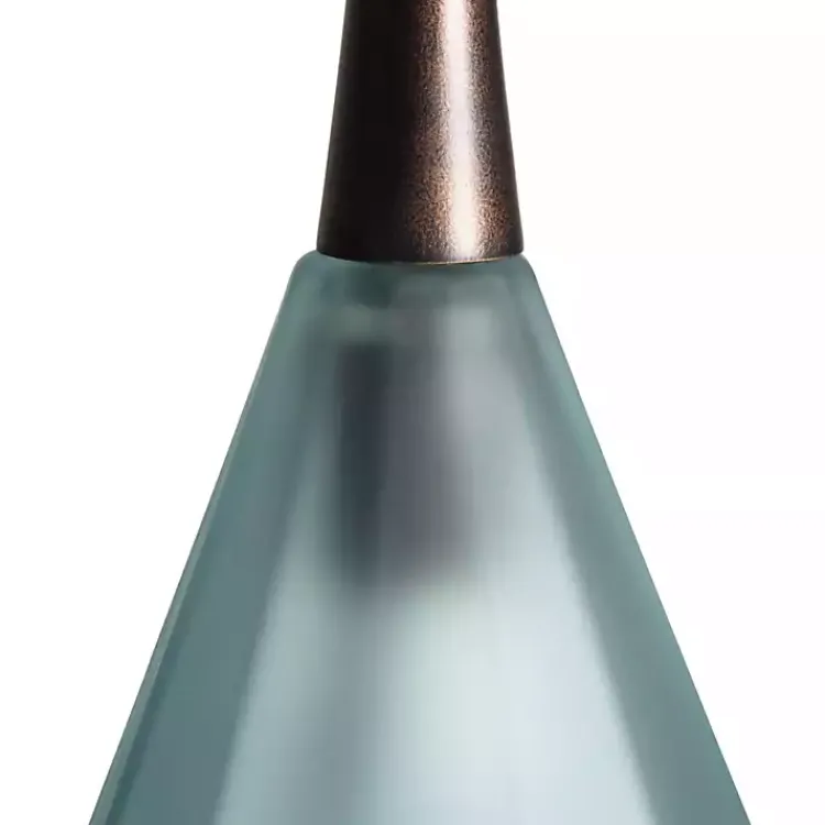 Kirklands Home Chandeliers & Pendant Lighting|Bronze Glass Ombre Wide Taper Pendant Lamp Green