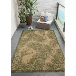 Kirklands Home Outdoor Rugs|Cabo Palm Indoor Outdoor Area Rug, 8x10 Green