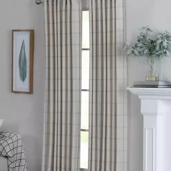 Kirklands Home Curtains & Drapes|Green Checkered Single Curtain Panel, 84 in.