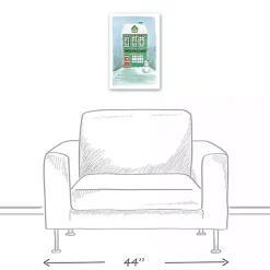 Hot Green Christmas House Canvas Art Print Christmas Art & Wall Decor