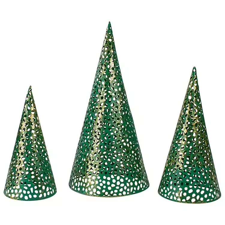 Hot Cut-Out Cone Tabletop Trees, Set of 3 Christmas Decorations
