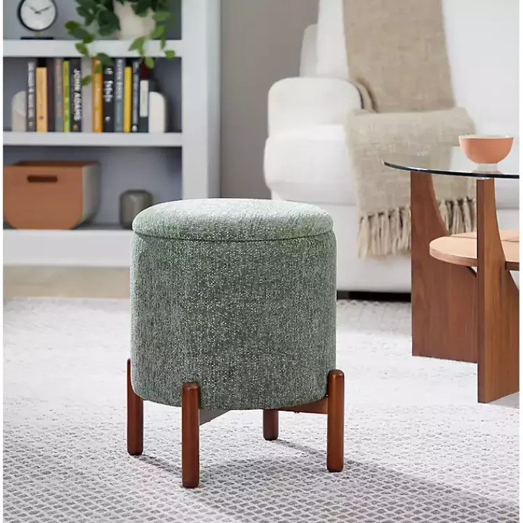 Kirklands Home Benches & Ottomans|Daniella Storage Ottoman Green