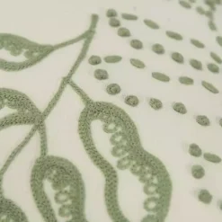 Hot Green Embroidered Botanical Lumbar Pillow Pillows
