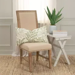 Hot Green Embroidered Botanical Lumbar Pillow Pillows