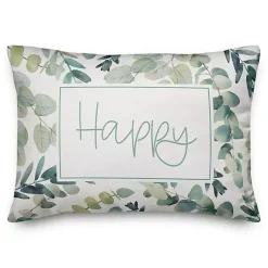Kirklands Home Outdoor Cushions & Pillows|Eucalyptus Happy Outdoor Pillow Green