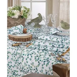 Kirklands Home Table Linens|Eucalyptus Leaf Long Polyester Runner Green