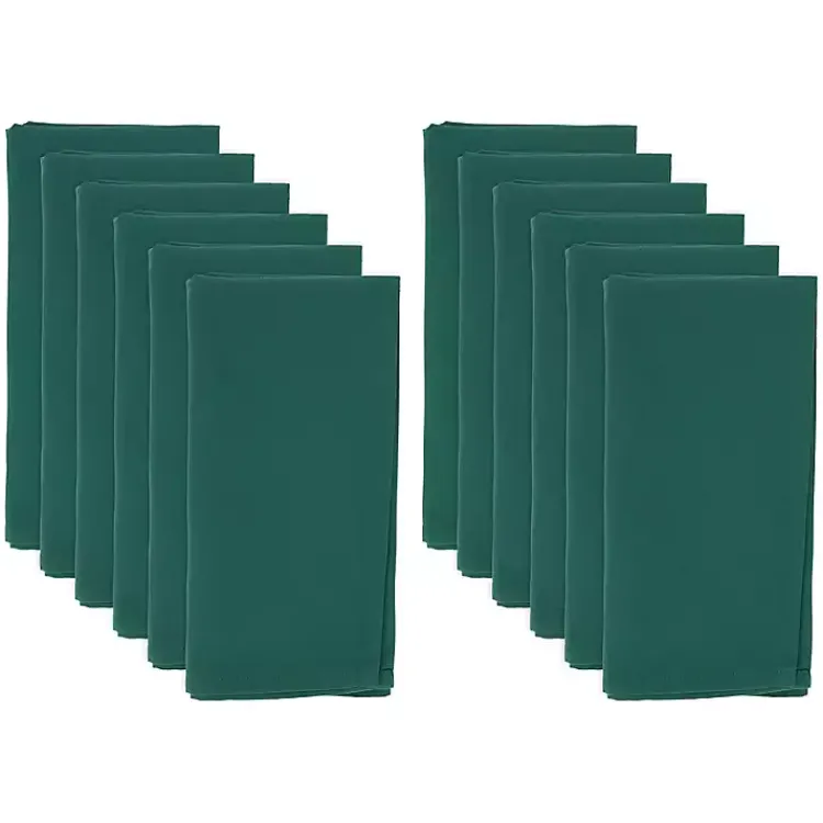 Kirklands Home Table Linens|Everyday Polyester Cloth Napkins, Set of 12 Green